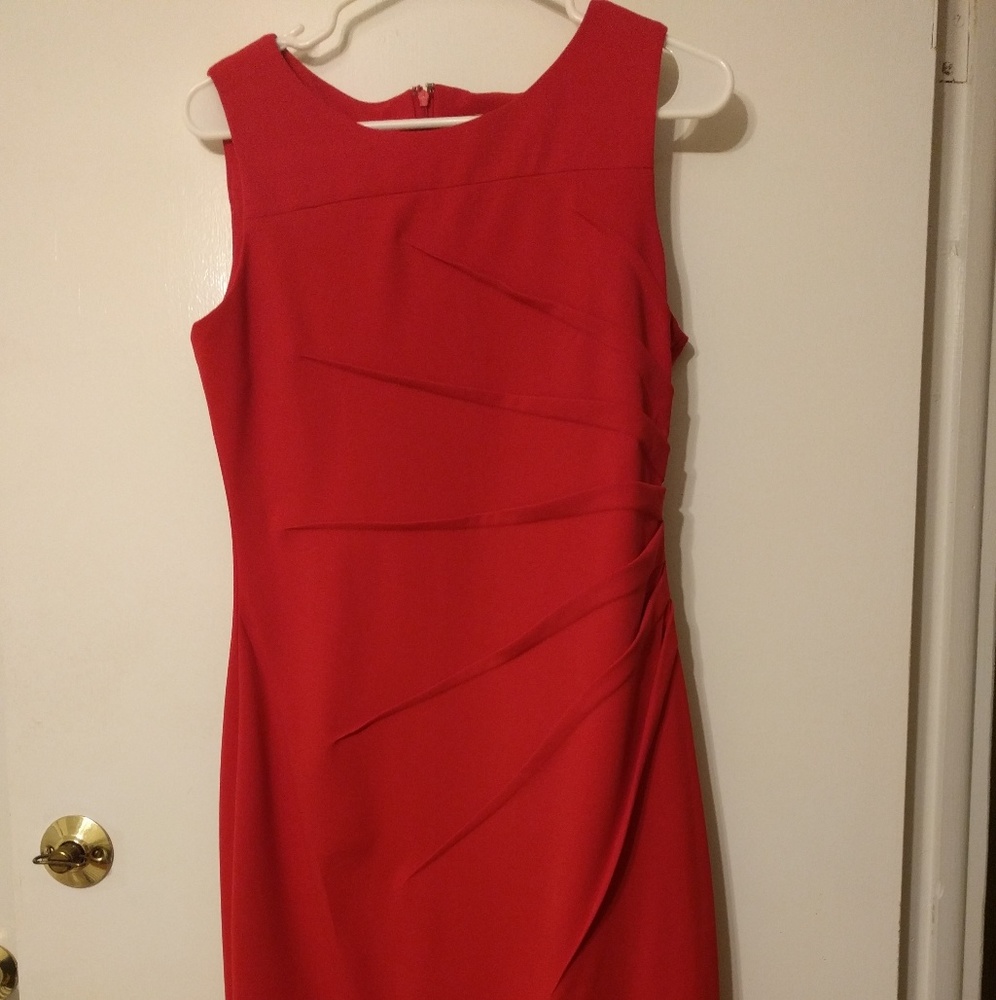 Calvin Klein Starburst side rouche dress